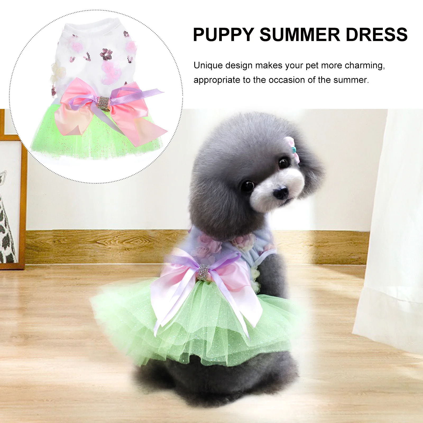 

Dog Princess Dress Summer Mesh Flower Tutu Skirt Sequin Dot Costume Party Pet Clothes Puppy Apparel Dog Princess Costume