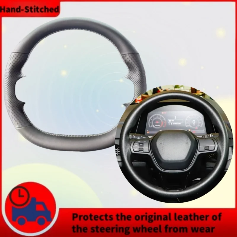 

DIY Custom High-quality Breathable Microfiber Leather Steering Wheel Cover For Honda ENS 2 2023 2024 2025 Auto Interior