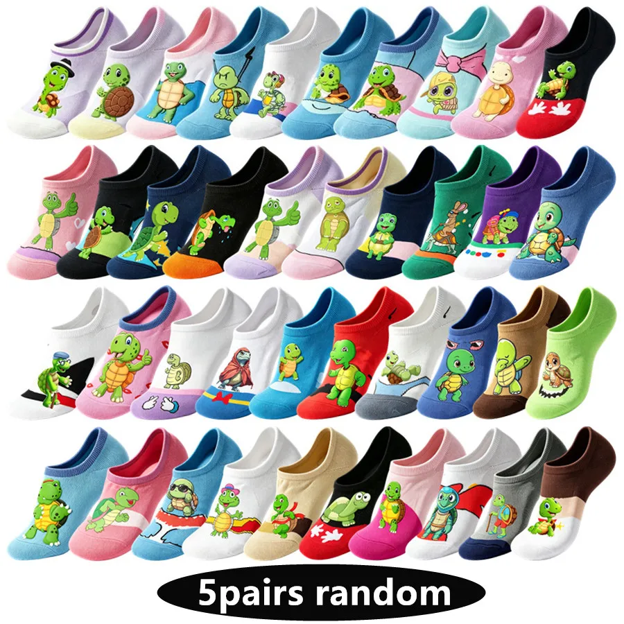 5 Paar Zufällig Gemischte Lustige Neuheiten-Straßensocken Anime Cartoon Hip-Hop Casual Crew Socken für Männer und Frauen