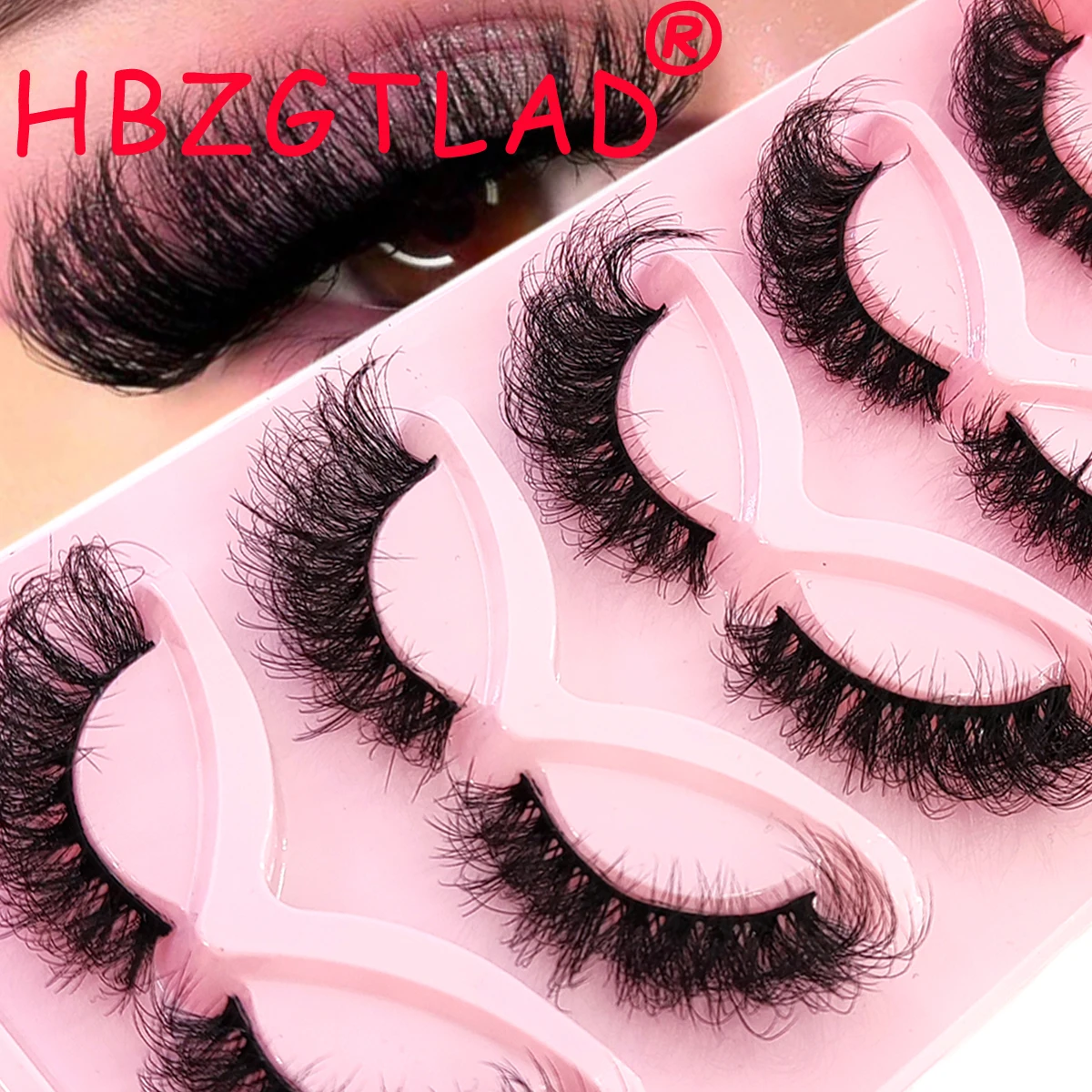 HBZGTLAD Neue Katzenwimpern 5/10 Doppelte 3D Künstliche Nerz-Wimpern mit Flügeln Flauschige Falsche Wimpern Weiche Natürliche Lange Dicke Wimpern