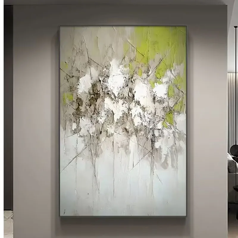 Pure Handmade Oil Painting Modern Simplicity 3D Art High-End Color Bedroom Texture Hanging Painting Living Room Hanging Painting