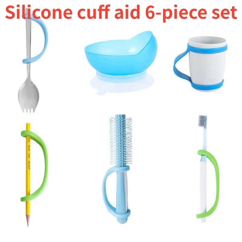 Elderly Anti-Shake Auxiliary Tableware Disabled Anti-Slip Eating Aid Tools Arthritis Patient Aid Comb Elderly Anti-Spill Bowl