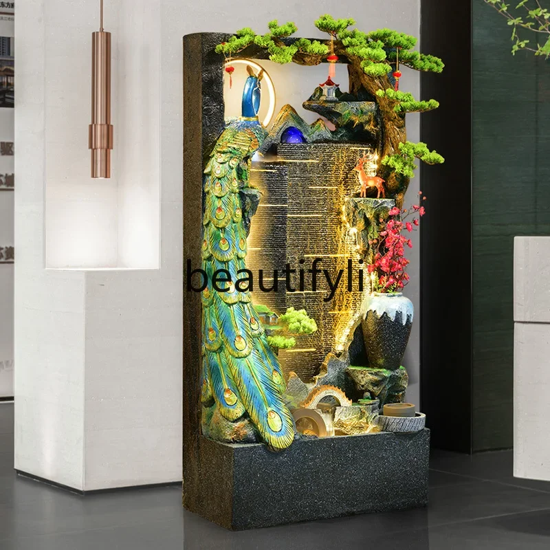 

A26 Water curtain wall, rockery, flowing water fountain landscaping foyer, landscape living room ornament