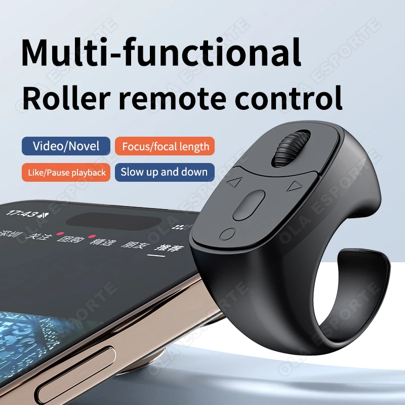 Remote Control For Phone iPad Wireless Bluetooth Page Turning Ring Roller E-books Fingertip  Camera Shutter Remote Control Rings