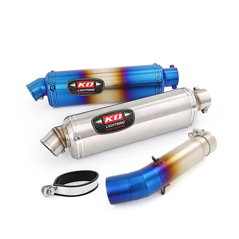 For Suzuki GSX-S750 Suzuki GSR 750 BK750 Motorcycle Exhaust System Blue Mid Link Pipe 51mm Stainless Steel Muffler DB Killer