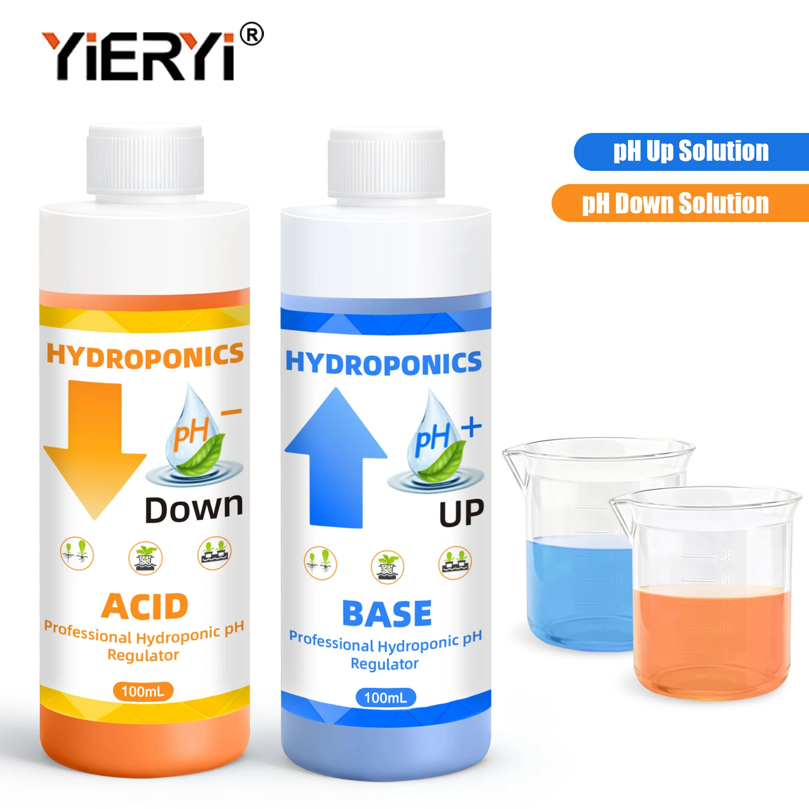 

Yieryi Hydroponic PH Up & Down Solution Kit PH Regulator for Nutrient Solution PH Control for PlantsHydroponics Growing Systems