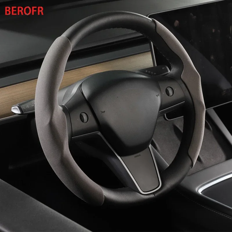 Car Suede Steering Wheel Cover  Sweat-absorbin  For Volvo S60 S90 XC40 XC60 XC90 V60 V90 C40 T5 T6 T8