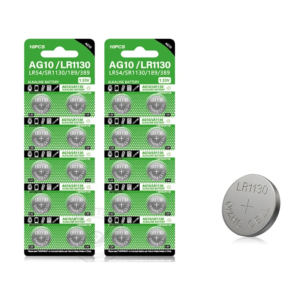 20pcs ag10 lr1130 Knopf batterien 1,55 v sr54 sr1130 d189 lr54 g10a sr1130sw Zellen münz uhr Spielzeug Fern batterie