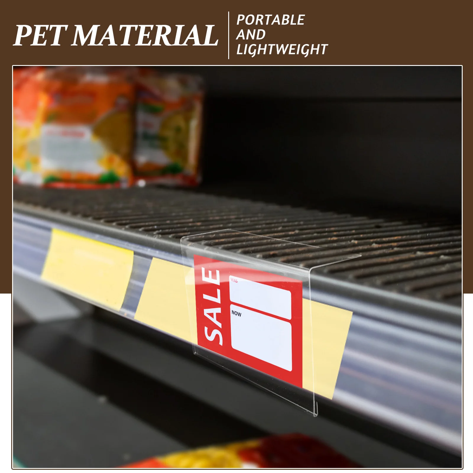 

4 Pcs Price Tag Display Holder for Shelves Rack Shelf Clear Stand Sign Transparent Shop