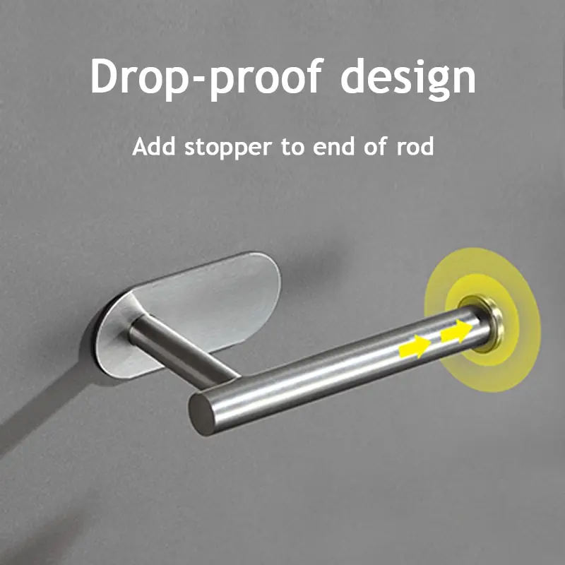 Stainless Steel Paper Towel Holder - No Drilling Required 3
