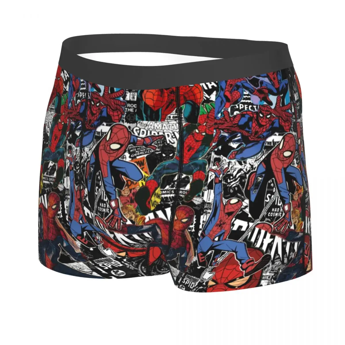 Custom Spider Man Collage Underwear Men Stretch Boxer Briefs Shorts Panties Soft Underpants For Male