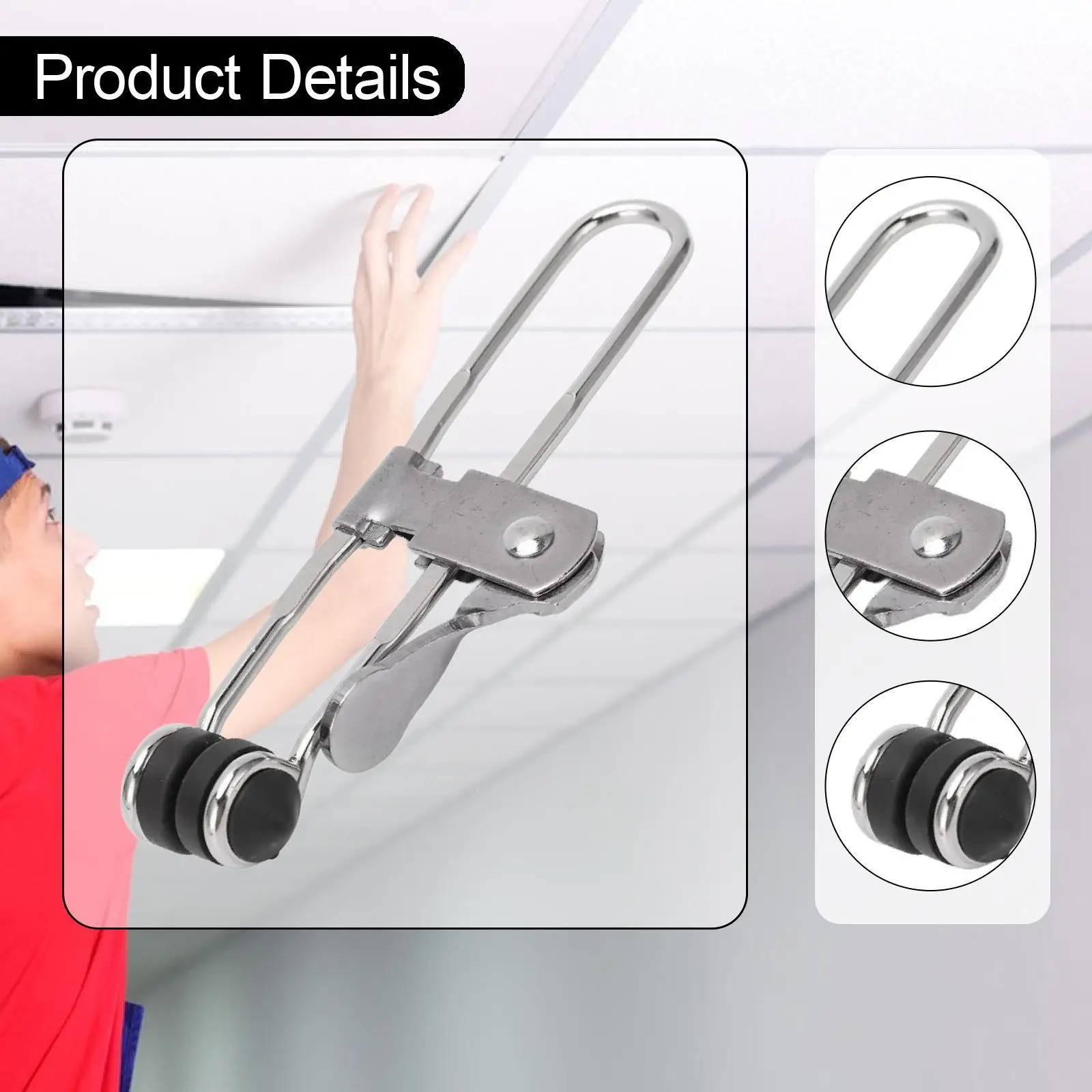 Abrazadera de rejilla de acción de palanca de acero inoxidable DIY, alineación, práctica abrazadera de techo suspendida compacta multifuncional