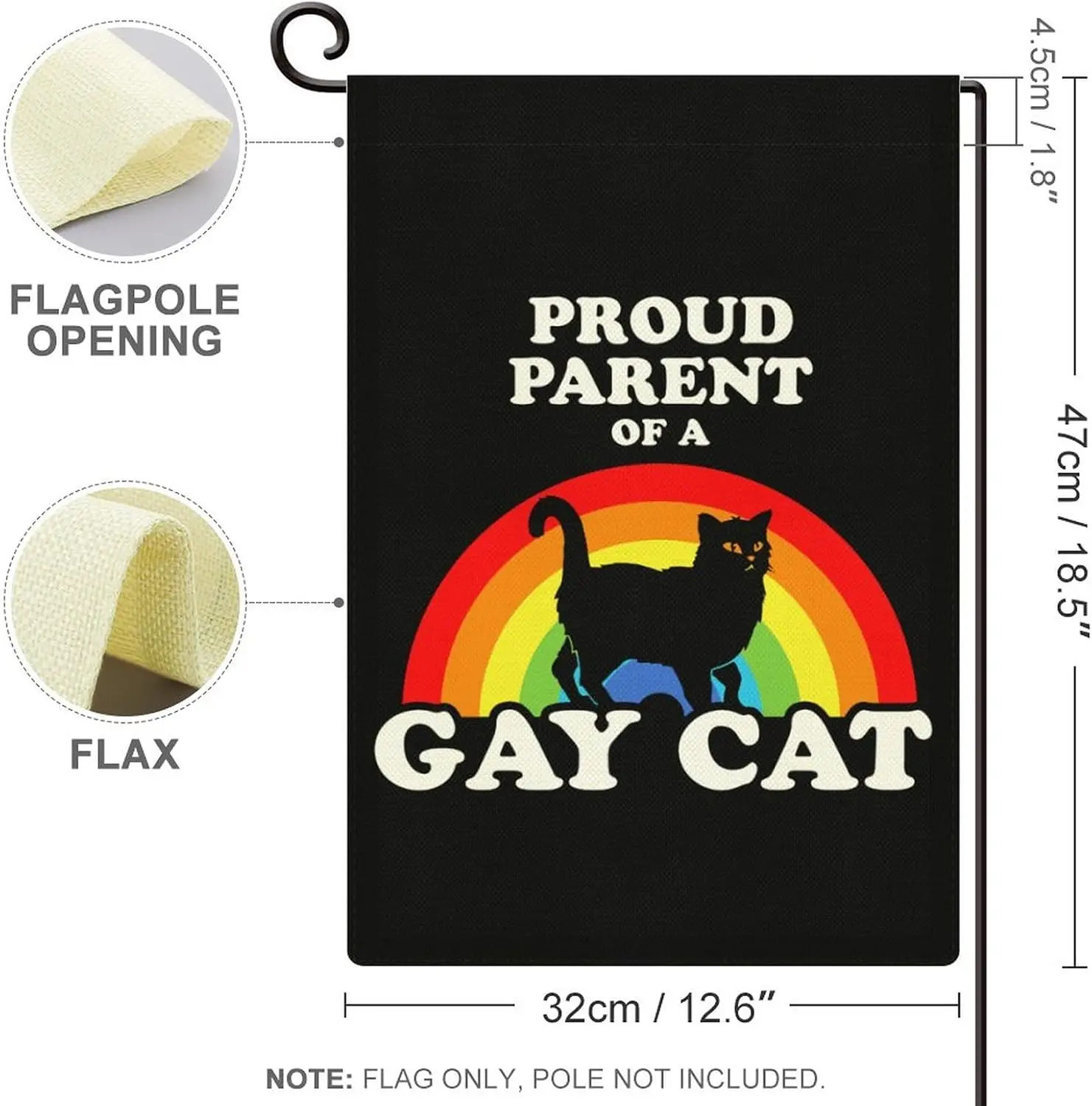 Proud Parent of A Gay Cat Flax Garden Flag Double Sided Welcome Yard Flag for Home Outdoor Farmhouse Decoration