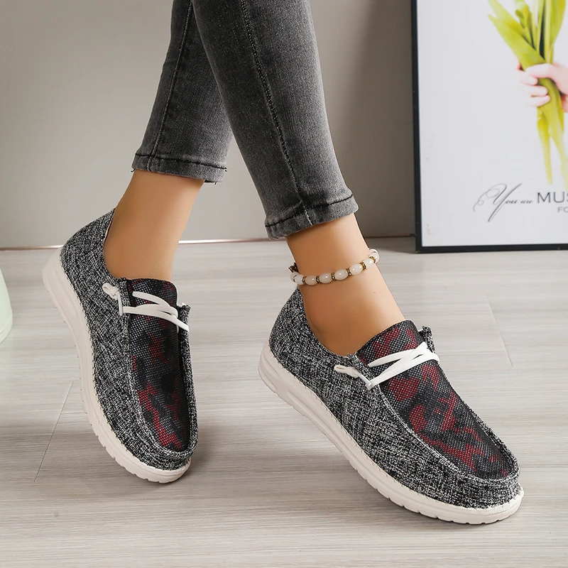 Baskets confortables en microcarence à talon moyen pour femmes, chaussures à enfiler pour adultes, couture de couleurs mélangées, chaussures de marque Canize, 2024