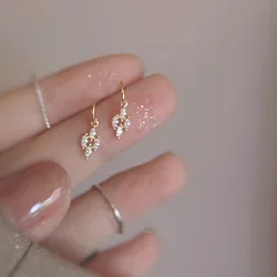 1Pair Gold Silver Color Geometry Zircon Stud Earrings for Women Temperament Sweet Ear Piercing Jewelry Wedding Party Gifts
