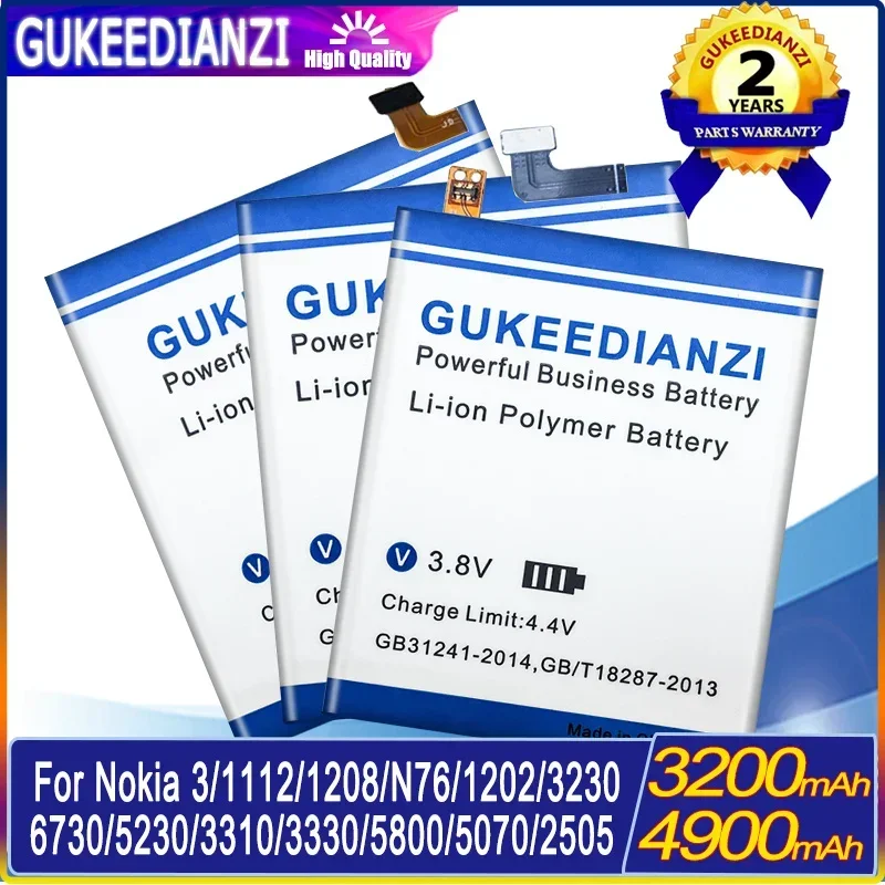 BL-5C BL-4C BL-5J BL-5CT BLC-2 BL-4B BL-5B HE319 Battery For Nokia 3 TA-1020 1112 1202 5230 3330 N76 5000 3230