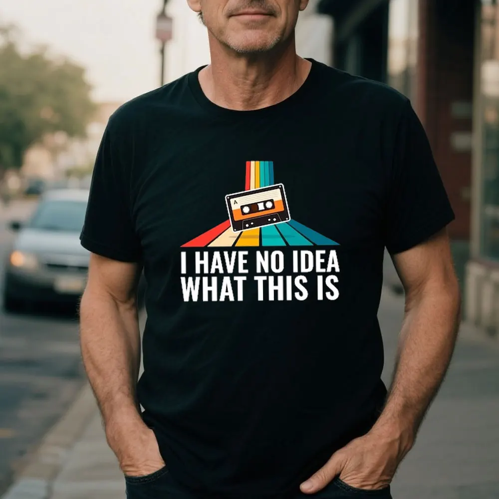 I Have No Idea What This Is Kids Funny Cassette T-Shirt Vintage Retro Themed Design 60s 70s 80s 90s Analog Music Tapes Throwback