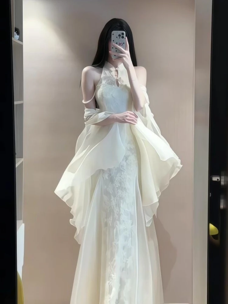 New Summer A Line Fairy Princess 2 Piece Set Women Y2k Cardigan + Long Dress Japanese Sweet Fashion Korea Evening Party Outfits image 5