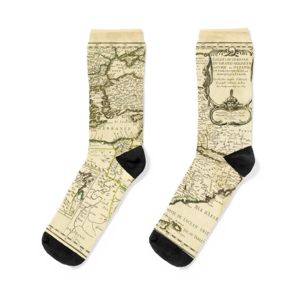 

Map of the Ottoman Empire (1654) Socks halloween hiphop happy luxury Socks Male Women's