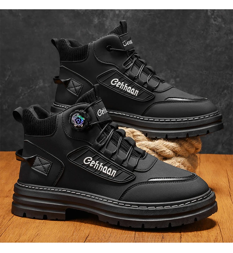 Herren-High-Top-Stiefel, Stofffutter für hohen Komfort, geeignet für Outdoor-Sportarten und den täglichen Gebrauch. – Detail 20