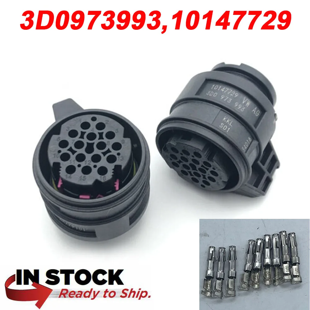 

New 1 Set 16 Pin 02E 3D0973993 Automatic Transmission Valve Body 0AW 0DE 0BH Connector Plug For DSG DQ250 VW AUDI DQ500 10147729