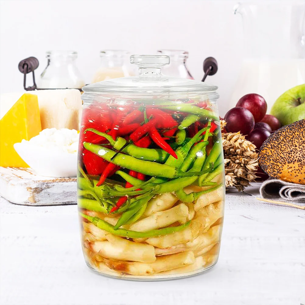 

Glass Pickle Jar Large Capacity Food Fermenting Jar Sealing Storage Container Clear Pickle Supply Vegetable Pickling Container