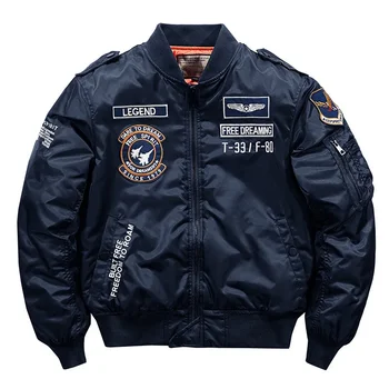 Winter Hip Hop Thick Warm Jacket Men High Quality Military Motorcycle Ma-1 Aviator Pilot Coats Male Baseball Bomber Jacket