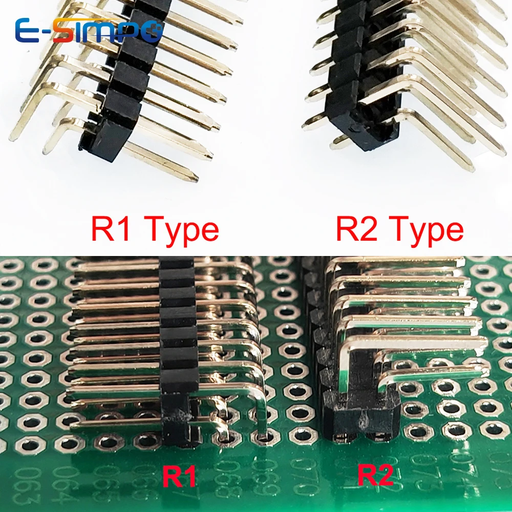 

10/20Pcs 0.8u Gold Plated 40 Pin 1x40 Single Double Row/Right Angle Male 2.54 Breakable Header Connector Strip for Arduino Black