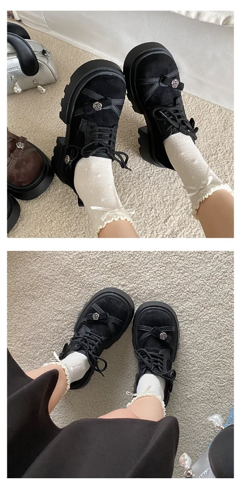 Damen Y2K Trendige Plateau-Schuhe mit Rosenschnalle und Riemen, Chunky-Sohle, Modische Coole Schuhe für Festival, Shopping, Date, Party – Detail 16