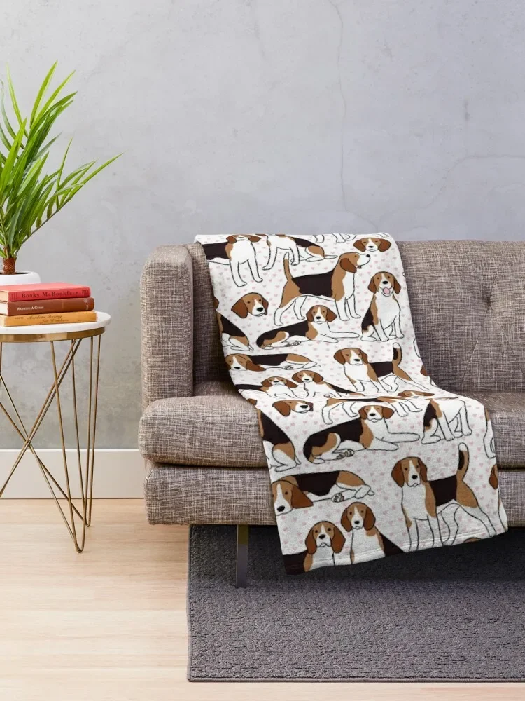 Cute beagle dog pattern Throw Blanket Large Camping Blankets