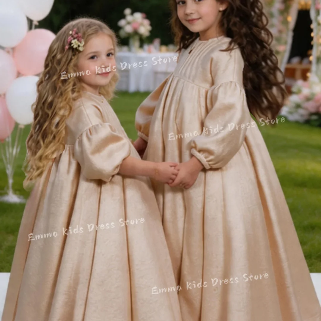 

Custom White Flower Girl Dress Luxury with Bow Girl's Birthday First Communion Elegant Ball Gown