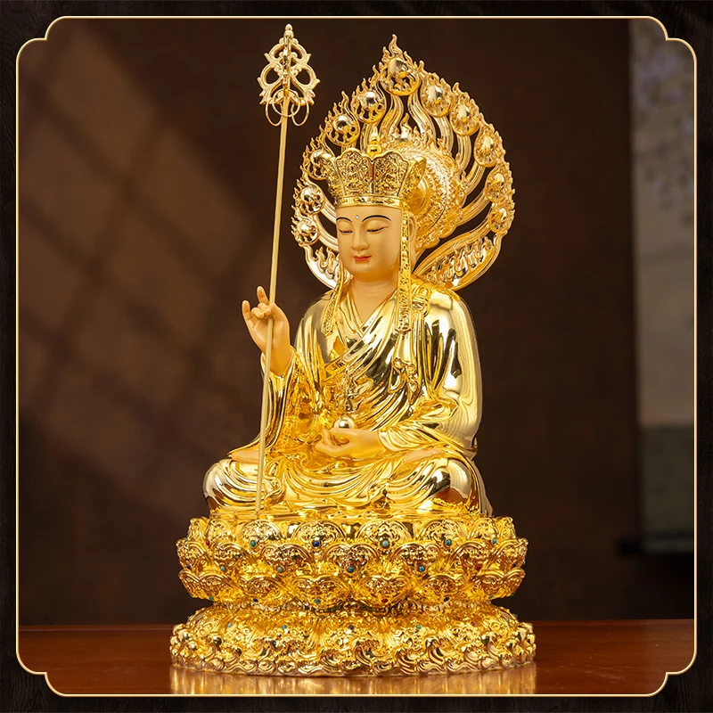 Pure copper and gilt Jizang King Bodhisattva's household worship Buddha statue
