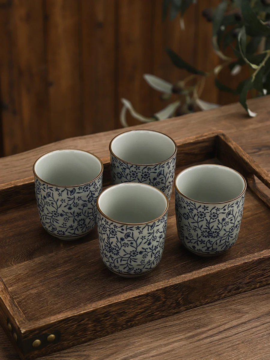 200ml Mouth Tea Cup Ceramic Tea Cup Homestay Old-fashioned Drinking Cup Tea Restaurant