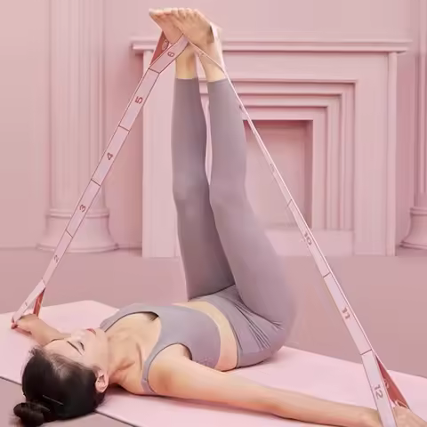 Portable Elastic Yoga Stretching Belt 10/12 Grid Adjustable Dance Stretch Band Digital Resistance Band Adult Unisex