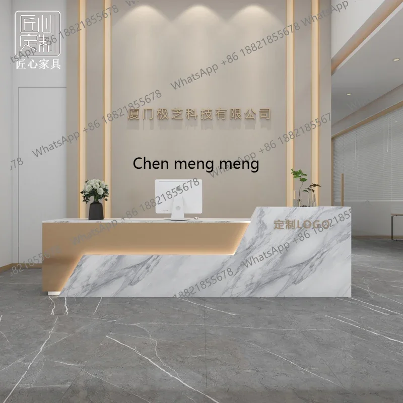 M46 صفحة الخروج الحديثة البسيطة مكتب الاستقبال صالون تجميل صالون حلاقة عداد فاخر خفيف #4