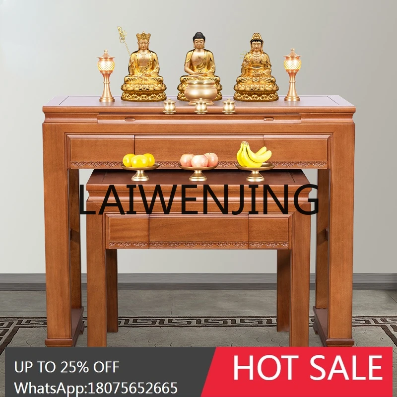 Solid Wood Buddha Niche Altar Worship Chinese Central Hall Guanyin Buddha Utensils Altar Incense Table