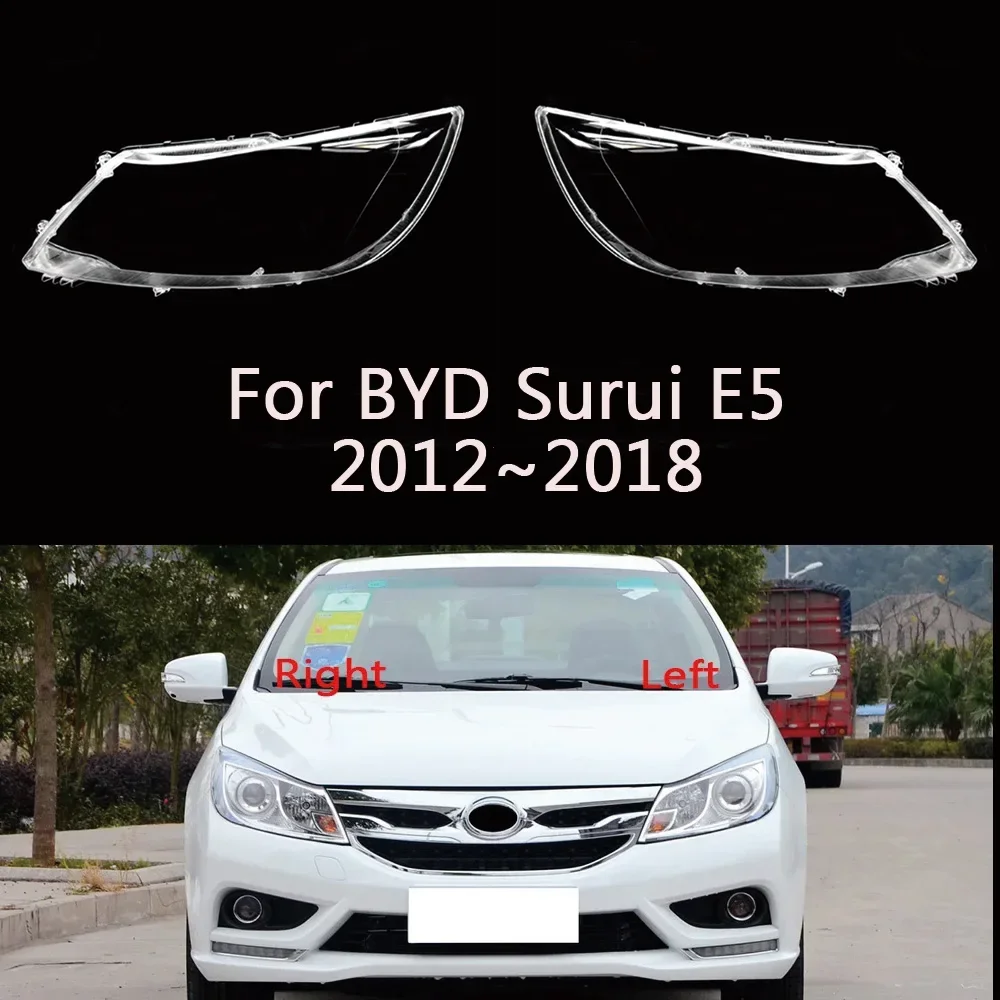 

HTTCY For BYD Surui E5 2012~2018 front Car Headlight Cover Lens Shell Lampcover Lampshade Headlamp housing