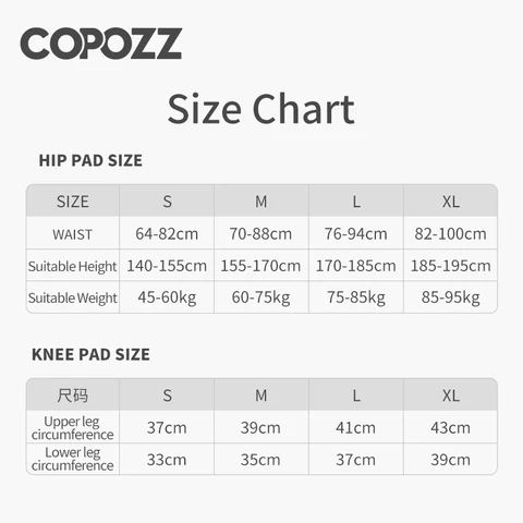 COPOZZ Новая улучшенная версия: Защитные наколенники и накладки на бедра для катания на лыжах и коньках, регулируемые защитные шорты с подкладкой для бедер
