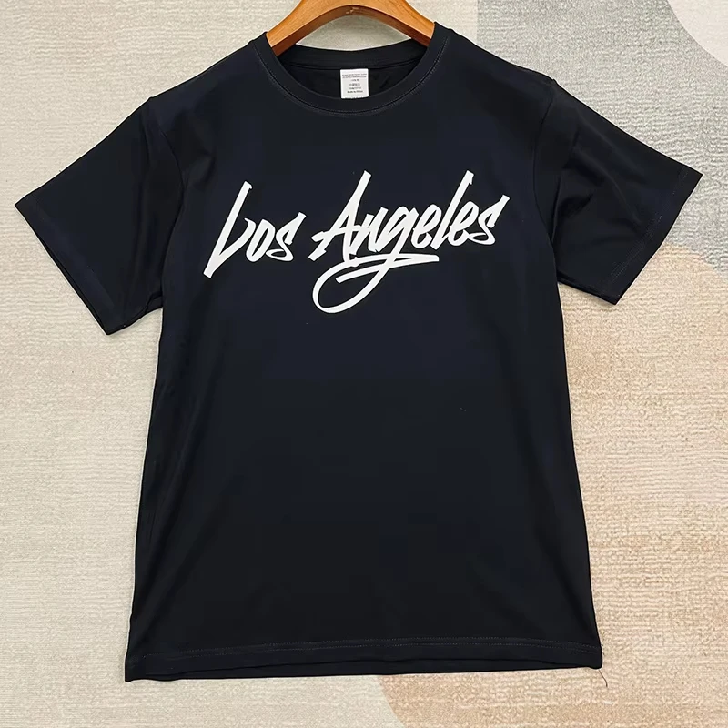 2026 New Style Hip-Hop Style Men's Round-neck Short-sleeved Loose Casual Printed T-shirt with Simple Letter Design