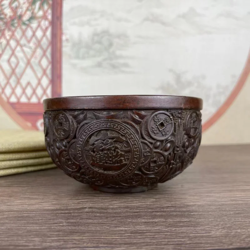 

Antique Alloy Money Bowl Cornucopia Bowl Brass Color Shop Home Ornament Entrance Decoration Copper Crafts Antique