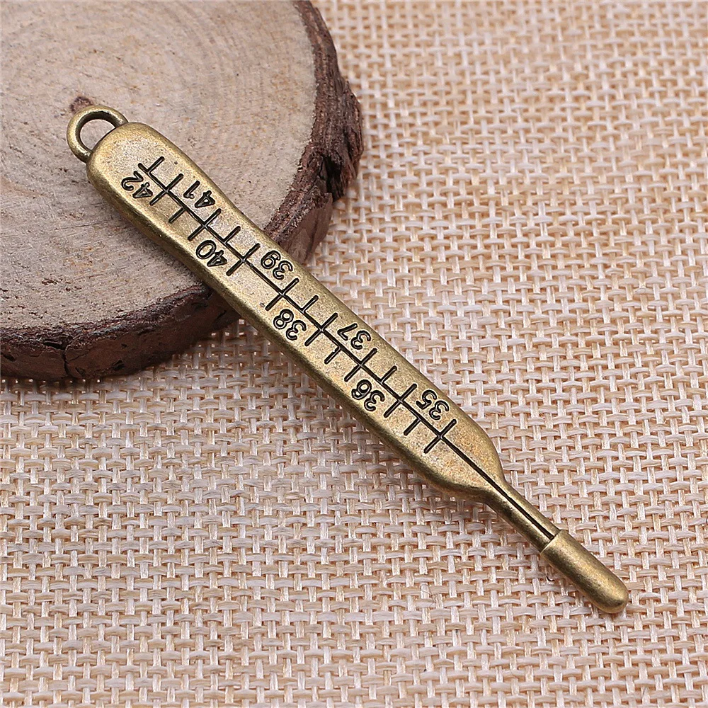 

8 шт., 9x71 мм (0,35x2,8 дюйма), 2 цвета: античная бронза, античное серебро, подвески-термометры, аксессуары для ювелирных изделий