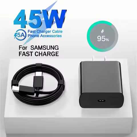 US Plug 45W USB-C Fast PD Charger For Samsung S22 S23 S24 S25 Ultra A35 A36 A53 A54 A55 Quick Charging Type C Cable 1m 1.5m 2m