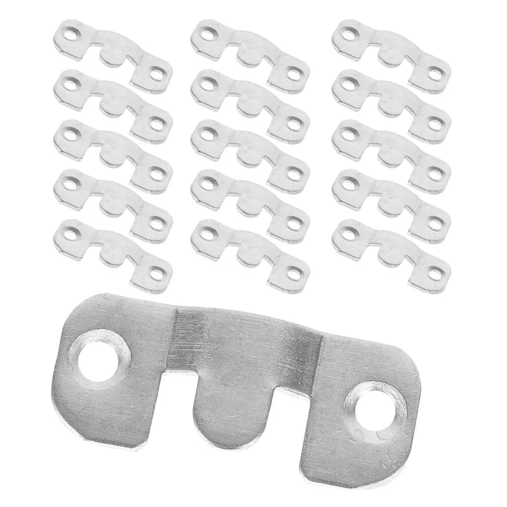 16Pcs Black Finished Flush Mount Interlocking Hanging Buckles Stainless Steel Picture Frame Backing Clips Mirror Holder Wall