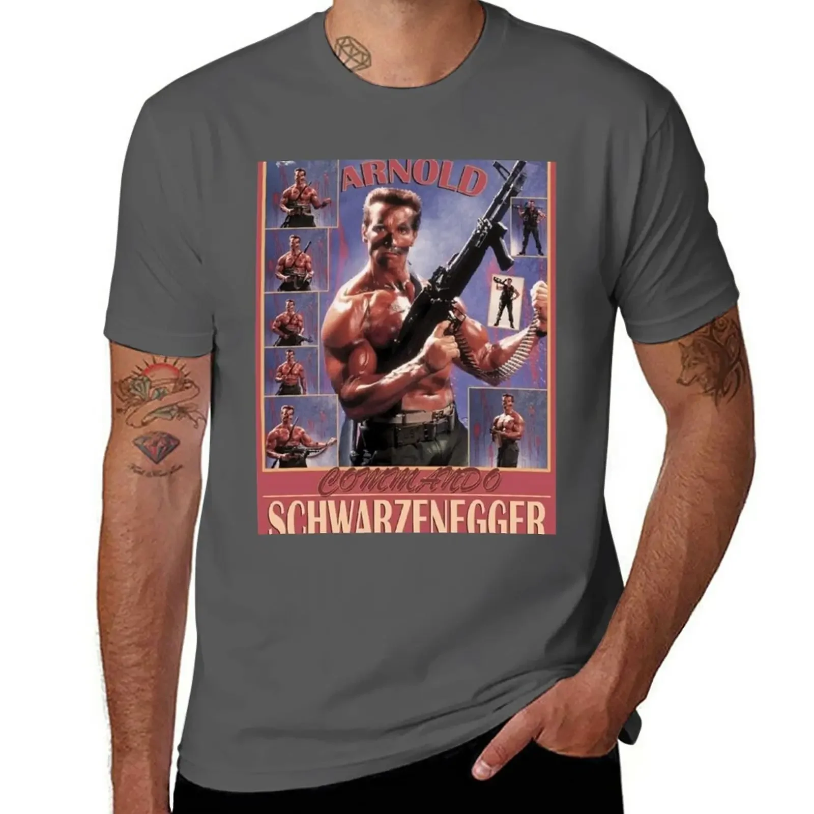 

funnys plain hippie clothes animal prinfor boys mens t shirts pack Commando by Arnold Schwarzenegger Movie Poster T-Shirt 2024