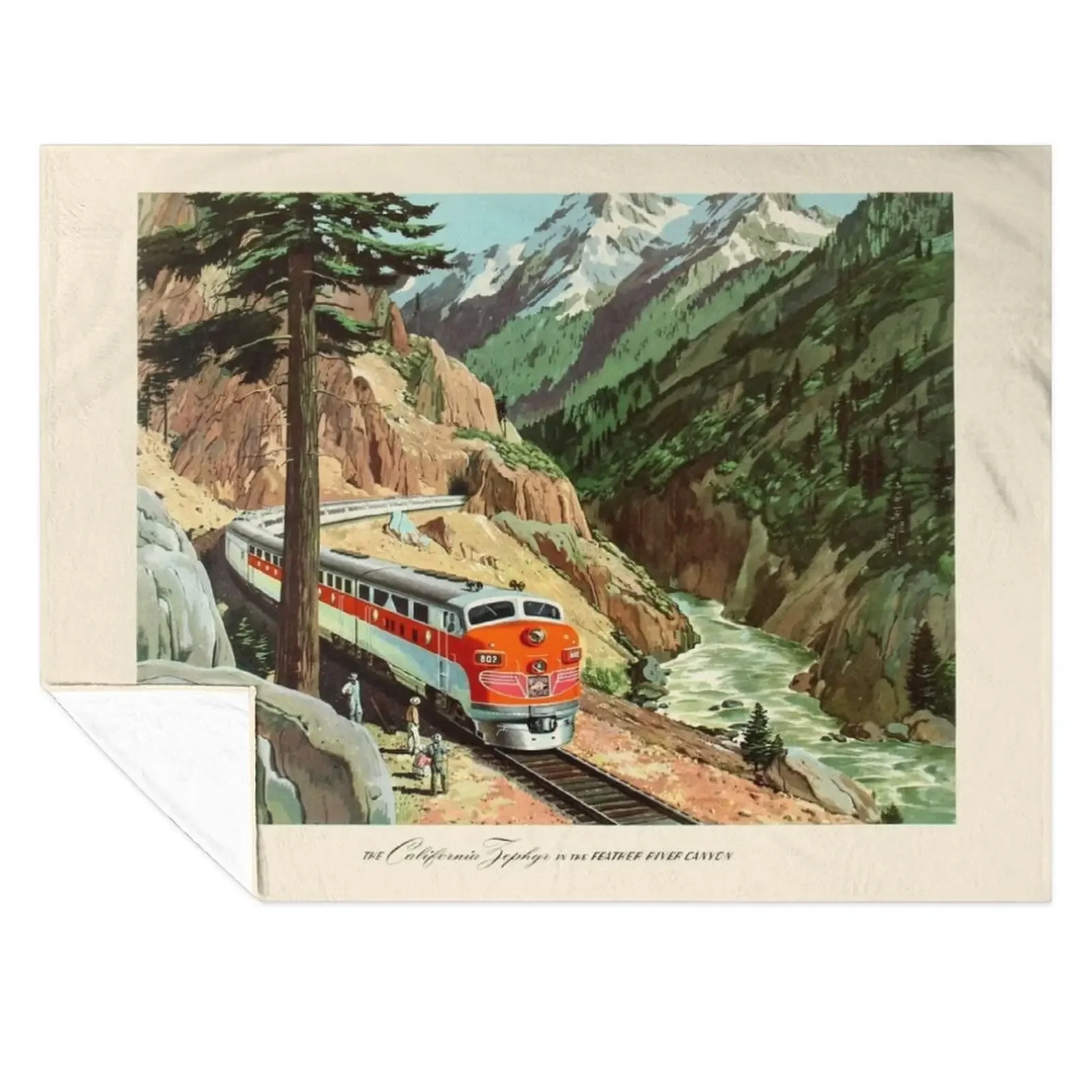 

Califronia Zephyr Poster Throw Blanket blankets and throws Sofa Throw sofa bed Thins Blankets