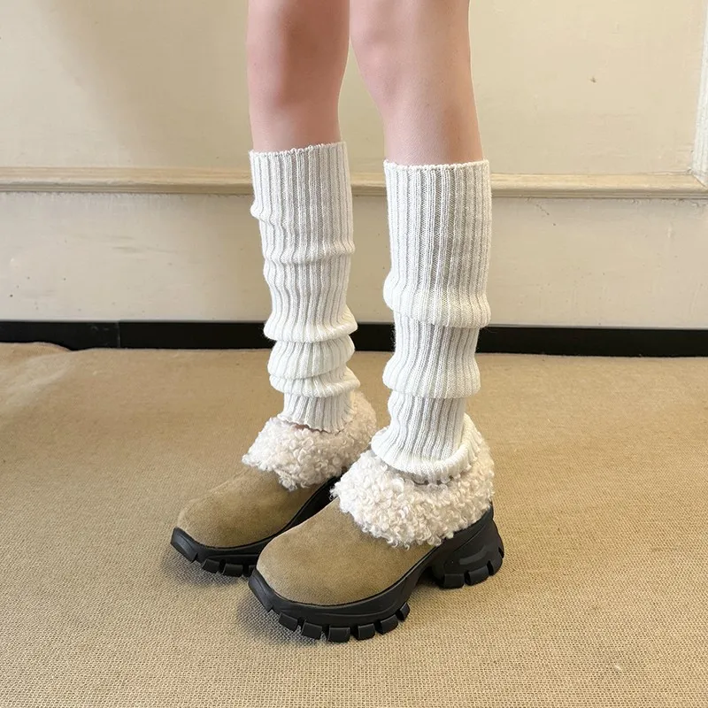 

Trifle Platform Retro Fuzzy Plus Fleece Thickened Women's 2025 Winter New Small Heightened Non-slip Cotton Shoes