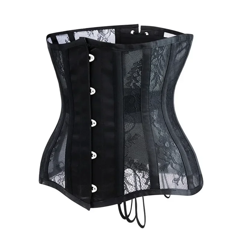 Corset Underbust Bustier Waist Vintage Corselet Sexy Breathable Lingerie Lace Top Women Gothic Victorian Plus Size