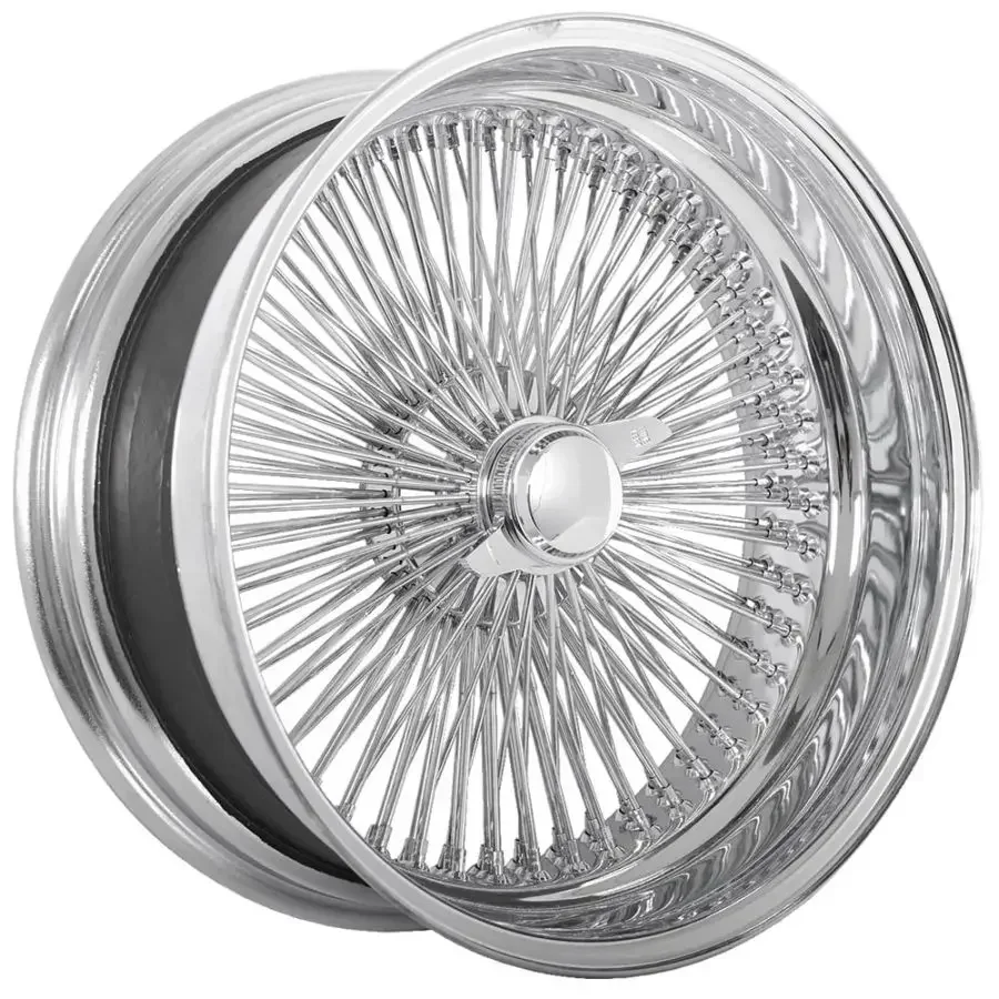 Steel Wire Wheel 13 14 15 16 17 18 20 22 Inch Chrome Lip Silver Spinner Straight Reverse Deep 72 100 150 Spoke RIMS