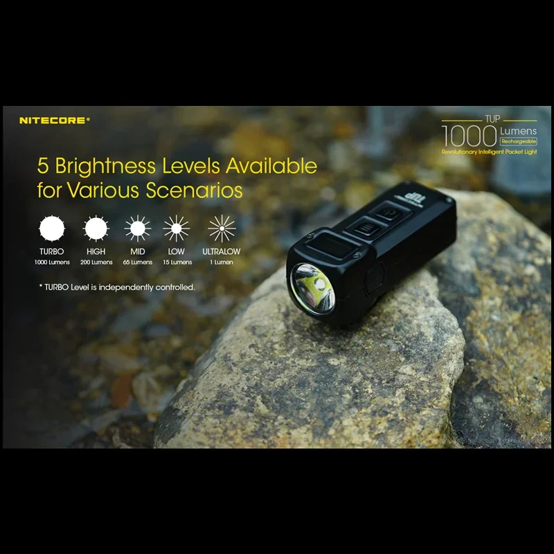 NITECORE TUP Intelligent Pocket Light 1000Lumen Hard Light Utilizes a CREE XP-L HD V6 LED Rechargeable High Power Led Flashlight