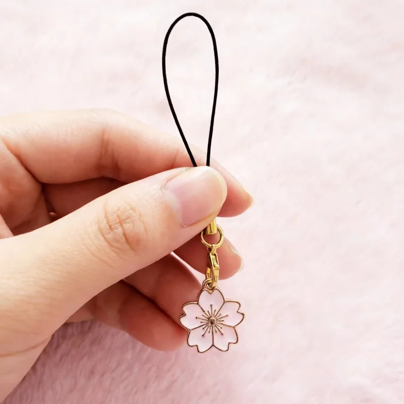 Kawaii Sakura Phone Charm: Y2K Anime Charm cherry blossomKey chain
